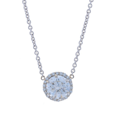1.34ctw Diamond and Diamond Pendant Necklace White Gold