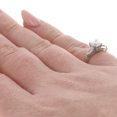 1.72ctw Diamond and Diamond Engagement Ring & Wedding Band Platinum