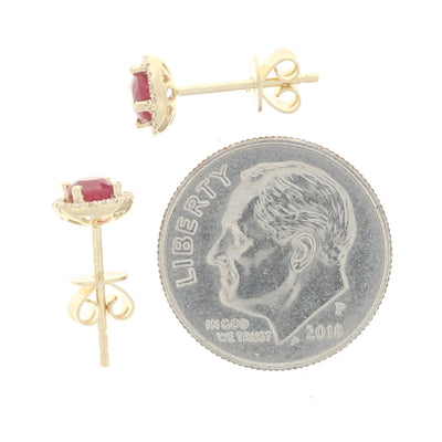 N/A .70ctw Ruby and Diamond Earrings Yellow Gold