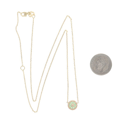 .82ctw Emerald and Diamond Pendant Necklace Yellow Gold