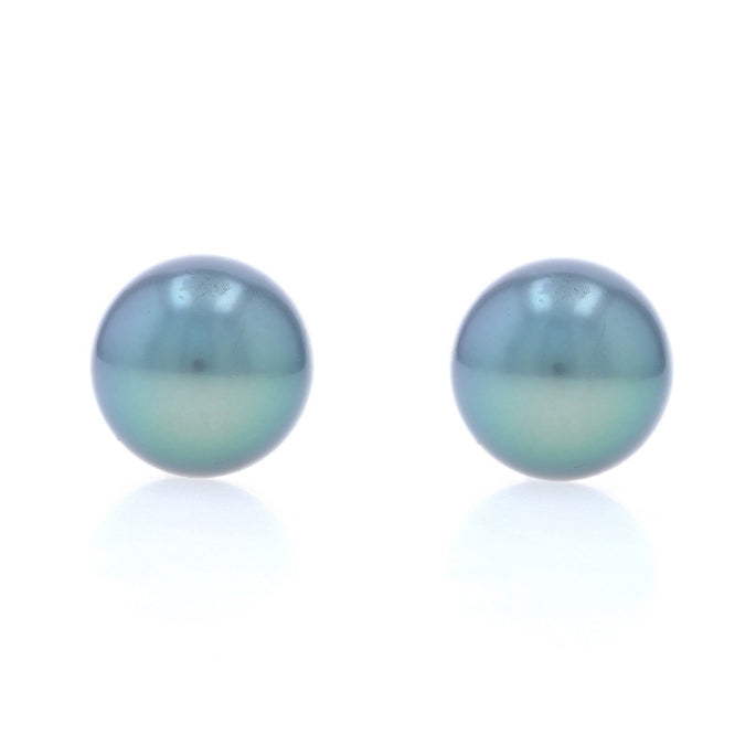 Cultured Tahitian Pearl Earrings White Gold