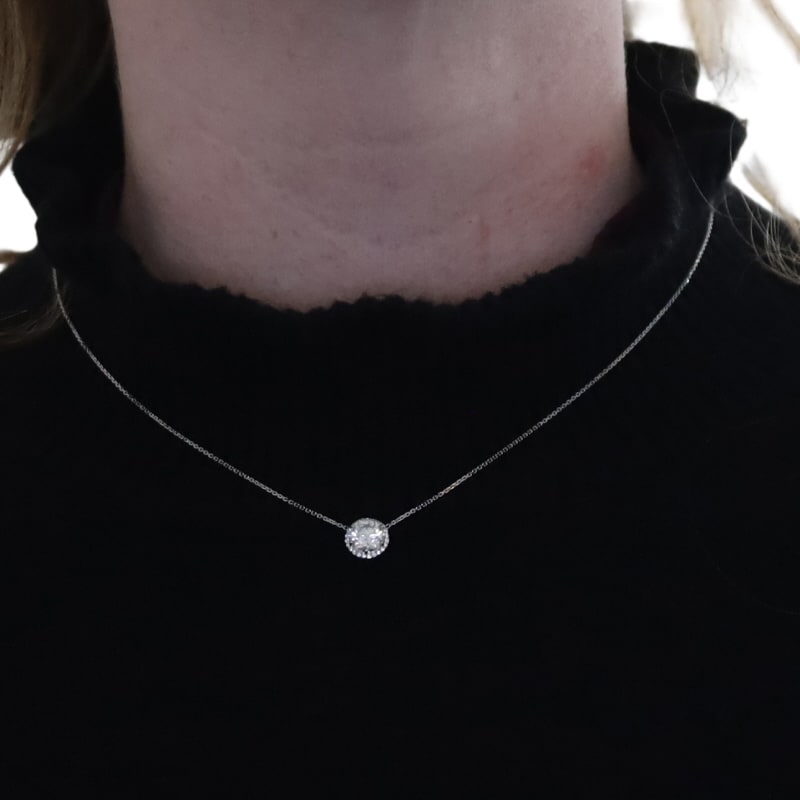 1.84ctw Diamond and Diamond Women's Necklace White Gold