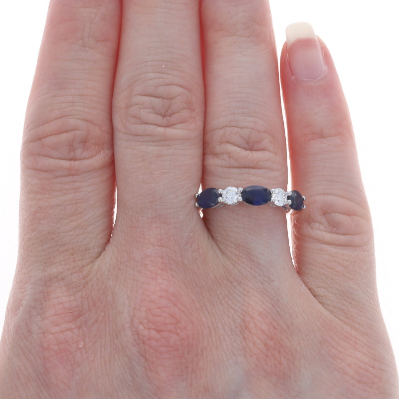 1.99ctw Sapphire and Diamond Band White Gold