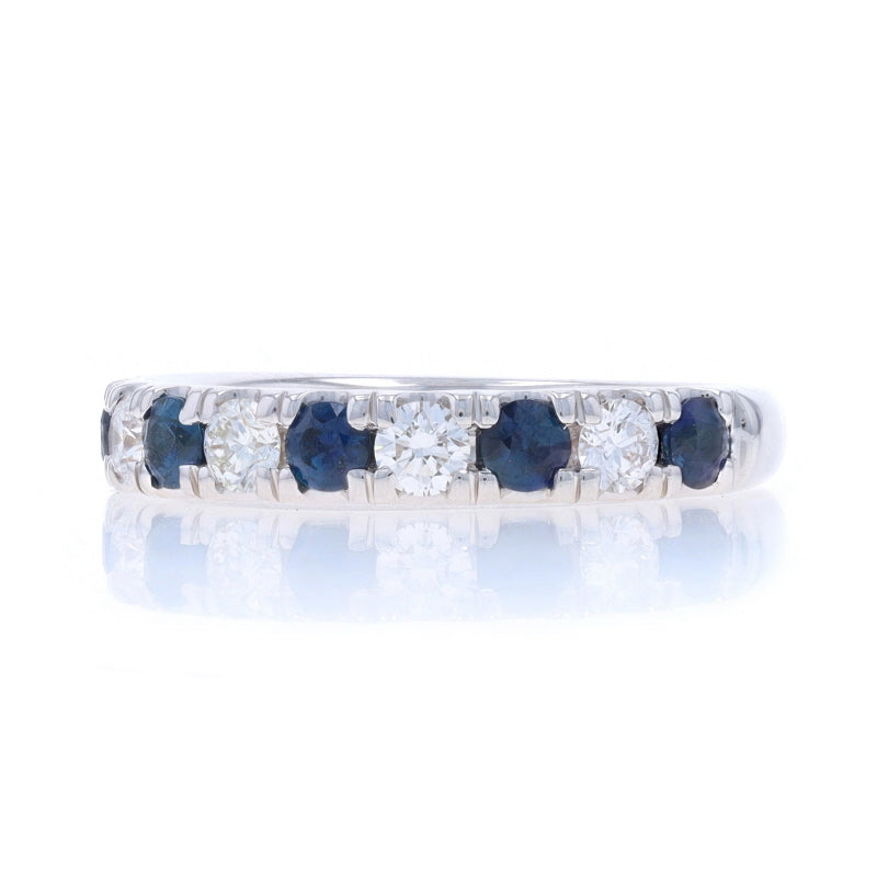 1.28ctw Sapphire and Diamond Band White Gold