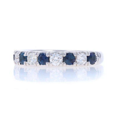 1.28ctw Sapphire and Diamond Band White Gold