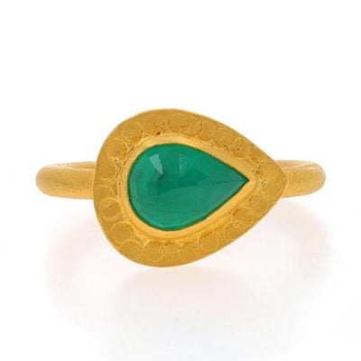 1.34ct Emerald Ring Yellow Gold