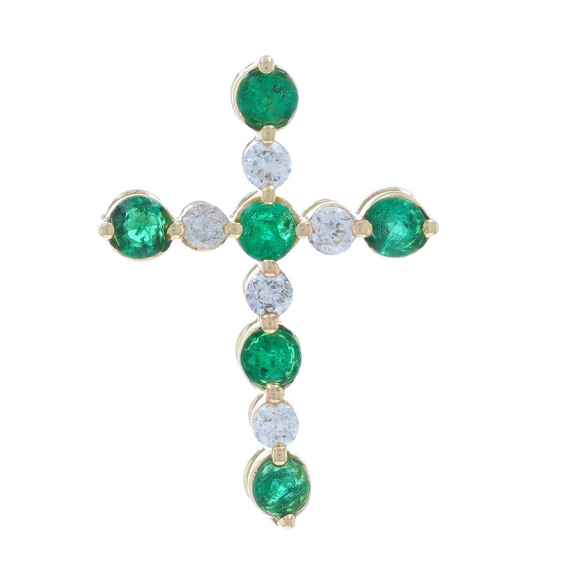 .55ctw Emerald and Diamond Pendant Yellow Gold