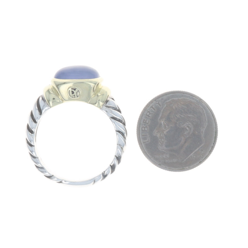 David Yurman Noblesse Blue Chalcedony Ring Sterling Silver