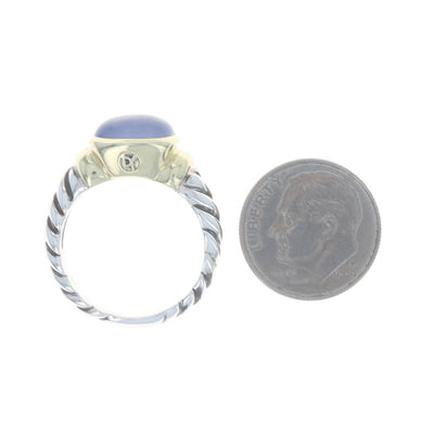 David Yurman Noblesse Blue Chalcedony Ring Sterling Silver