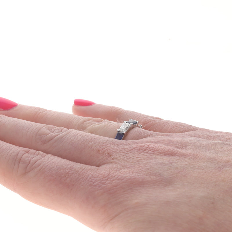 2.02ctw Diamond and Sapphire Band White Gold