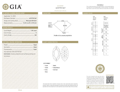 1.95ct Loose Diamond Marquise Diamond GIA