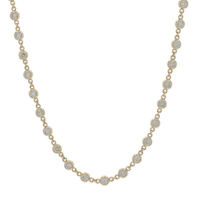 3.00ctw Diamond Women's Station Necklace Yellow Gold