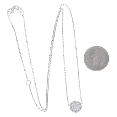 1.18ctw Diamond and Diamond Women's Pendant Necklace White Gold