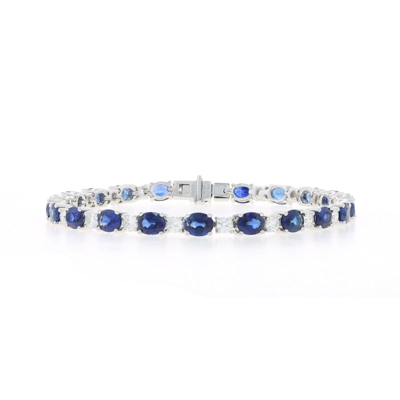 11.18ctw Sapphire and Diamond Bracelet White Gold