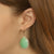 .68ctw Chrysoprase and Diamond Earrings Yellow Gold