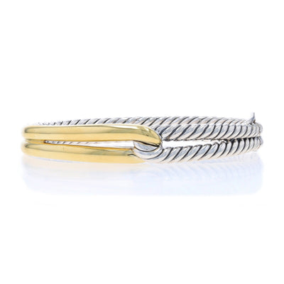 David Yurman (include in title) Labyrinth Single Loop Hoop Earrings Bracelet Sterling Silver