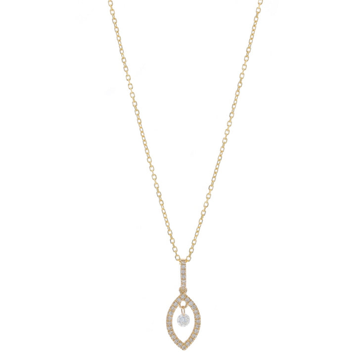 .14ctw Diamond Pendant Necklace Yellow Gold