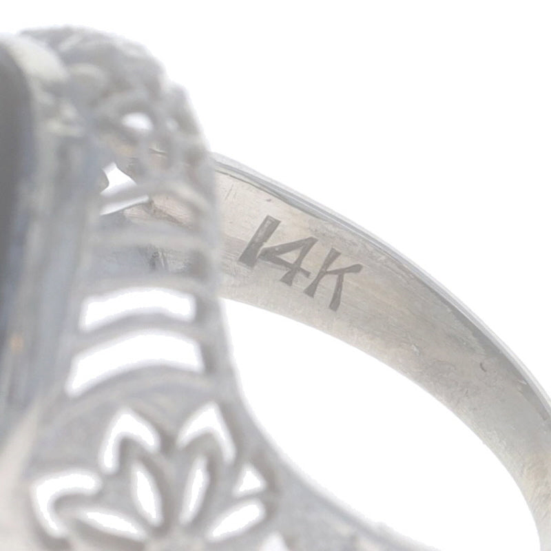 Onyx Ring White Gold