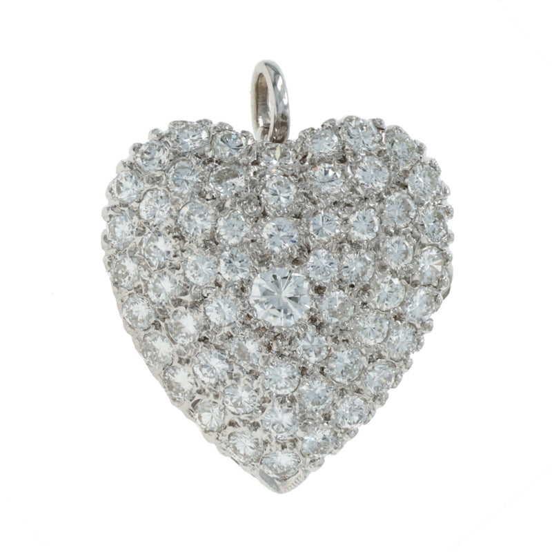 Pave 1.50ctw Diamond Brooch White Gold