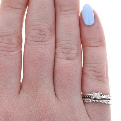 David Yurman Crossover X Diamond Women's Band Sterling Silver