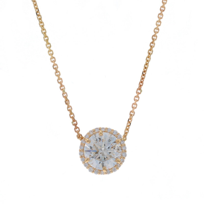 1.38ctw Diamond Pendant Necklace Yellow Gold