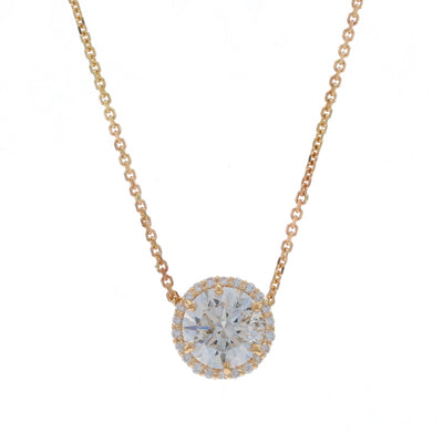 1.33ctw Diamond and Diamond Pendant Necklace Yellow Gold