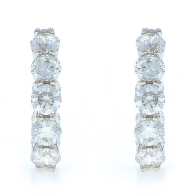 6.29ctw Diamond Earrings White Gold