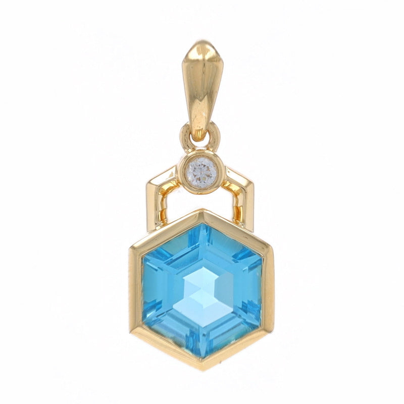 1.96ctw Topaz and Diamond Pendant Yellow Gold