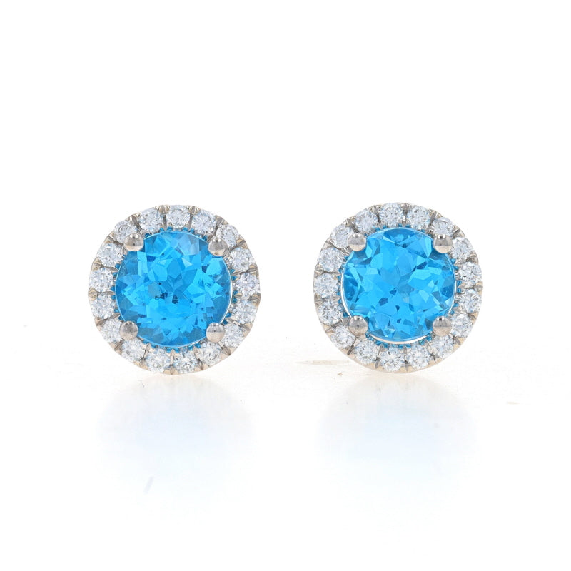 3.84ctw Topaz and Diamond Earrings White Gold