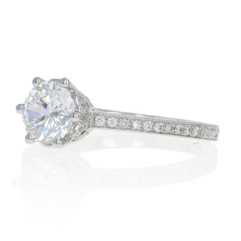 0.14 Cubic Zirconia (semi-mount placeholder) Ring White Gold