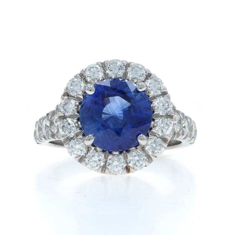 5.54ctw Sapphire and Diamond Ring White Gold