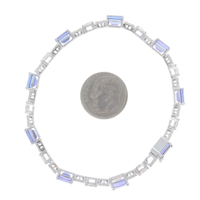 9.08ctw Tanzanite and Diamond Bracelet White Gold
