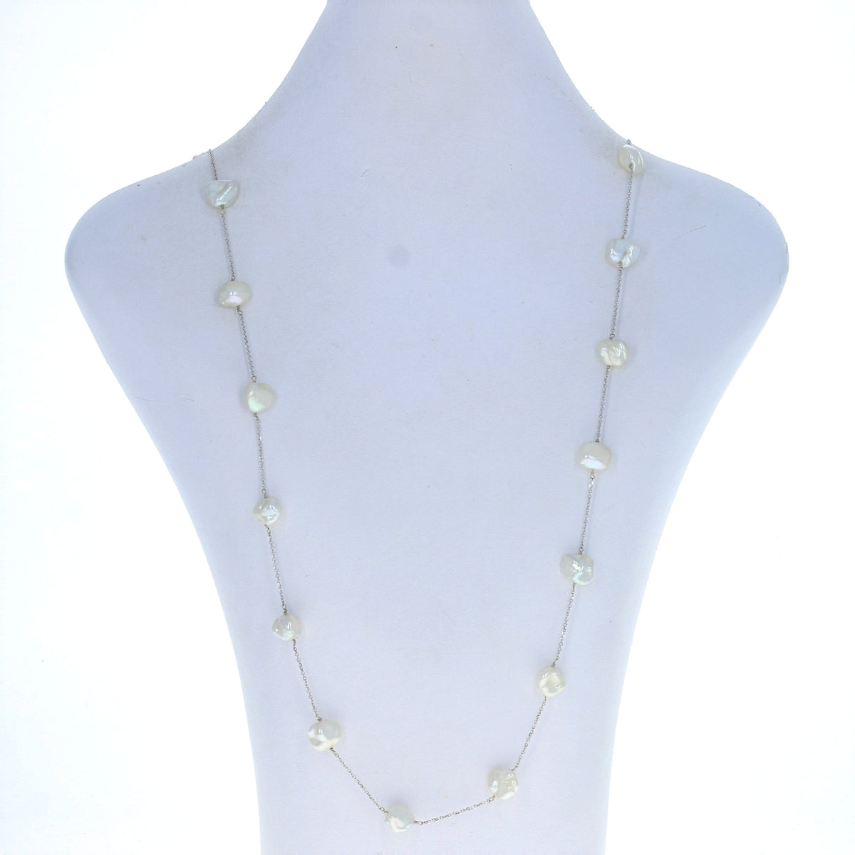 Freshwater Necklace White Gold