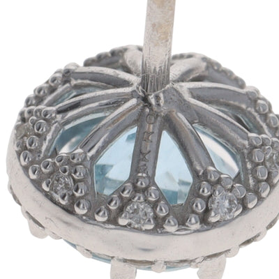 2.05ctw Aquamarine and Diamond Women's Earrings White Gold