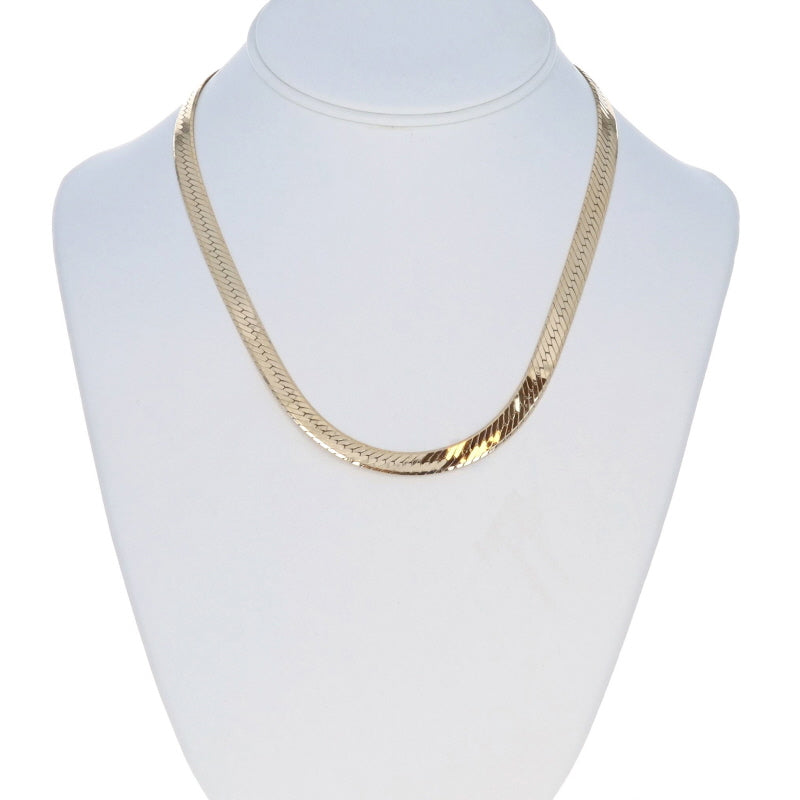 Milor Herringbone Necklace Yellow Gold