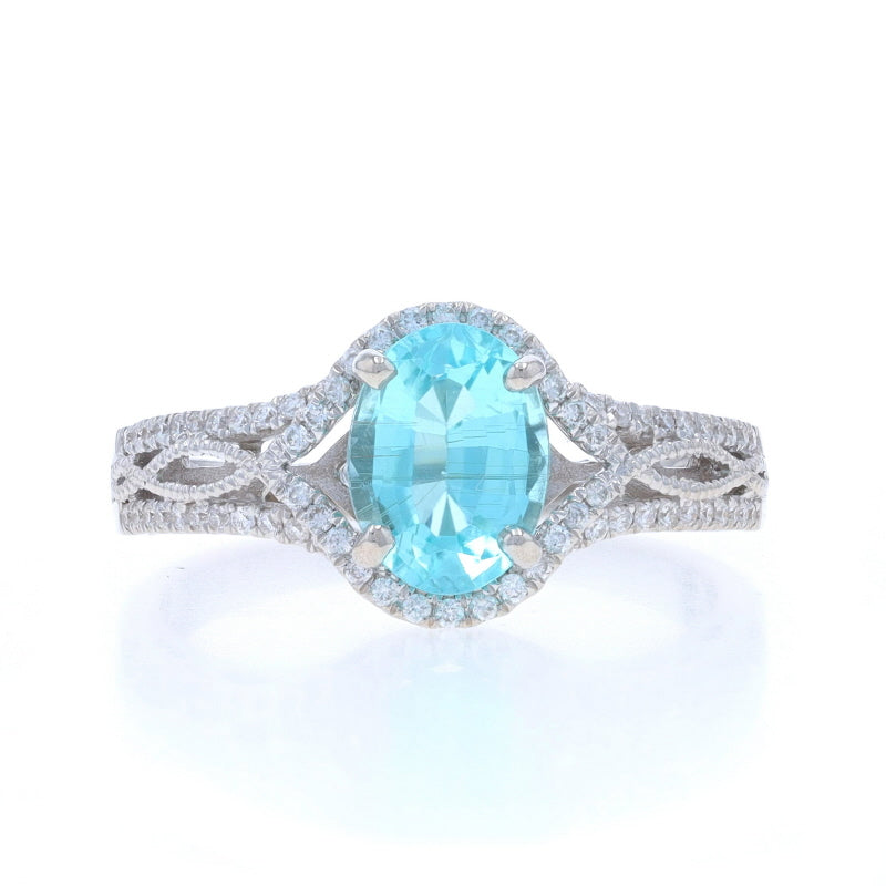 1.57ctw Tourmaline and Diamond Ring 14k White Gold