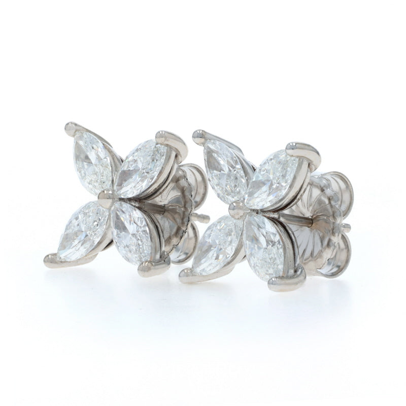 4.13ctw Diamond Earrings White Gold