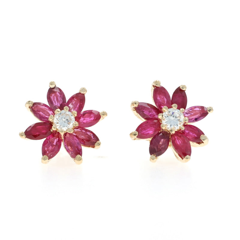 Stephen Webster Classic Thorn 4.16ctw Ruby and Diamond Earrings Yellow Gold