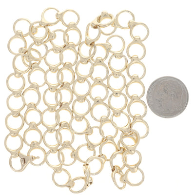 Fancy Link Chain Necklace Yellow Gold