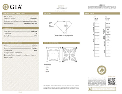 1.04ct Loose Diamond Princess Diamond GIA