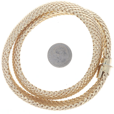 Flat Popcorn Chain Necklace Yellow Gold