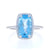3.73ctw Blue Topaz and Diamond Ring White Gold