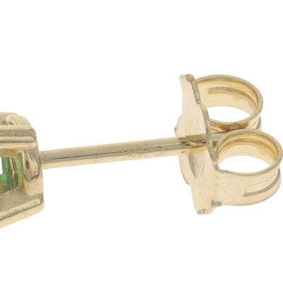 1.10ctw Emerald Earrings Yellow Gold