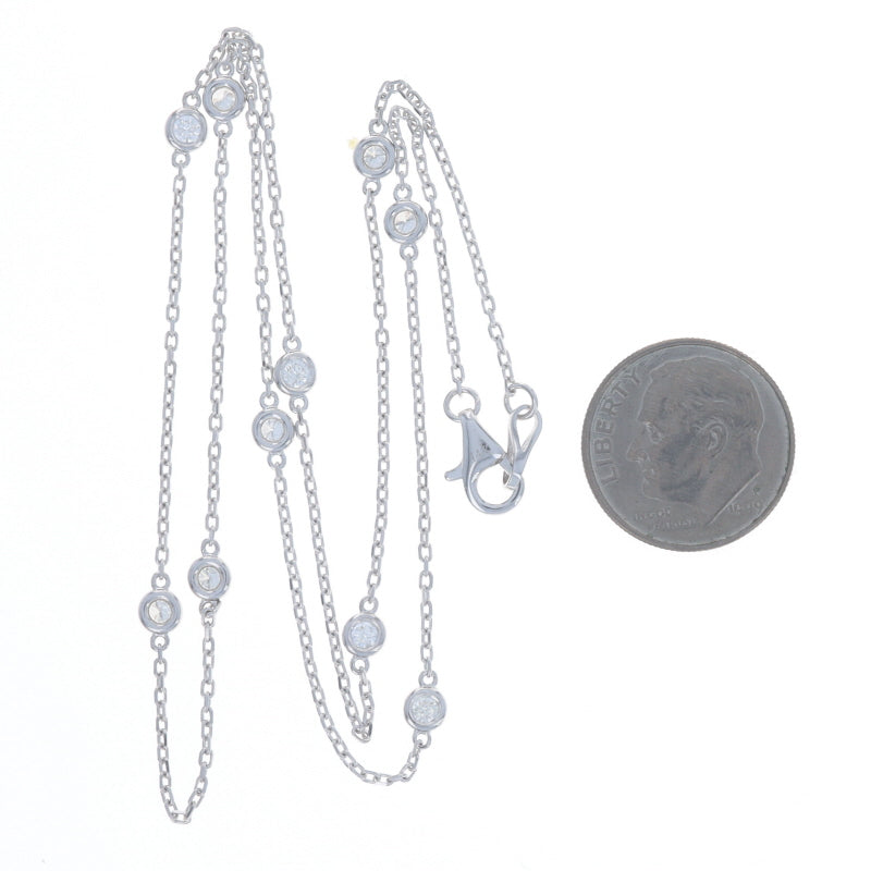 .56ctw Diamond Diamond Cut Cable Chain Station Necklace White Gold