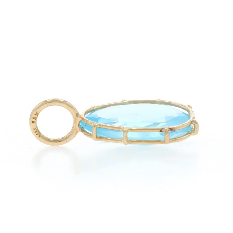 Sky Blue Topaz Women's Pendant Yellow Gold