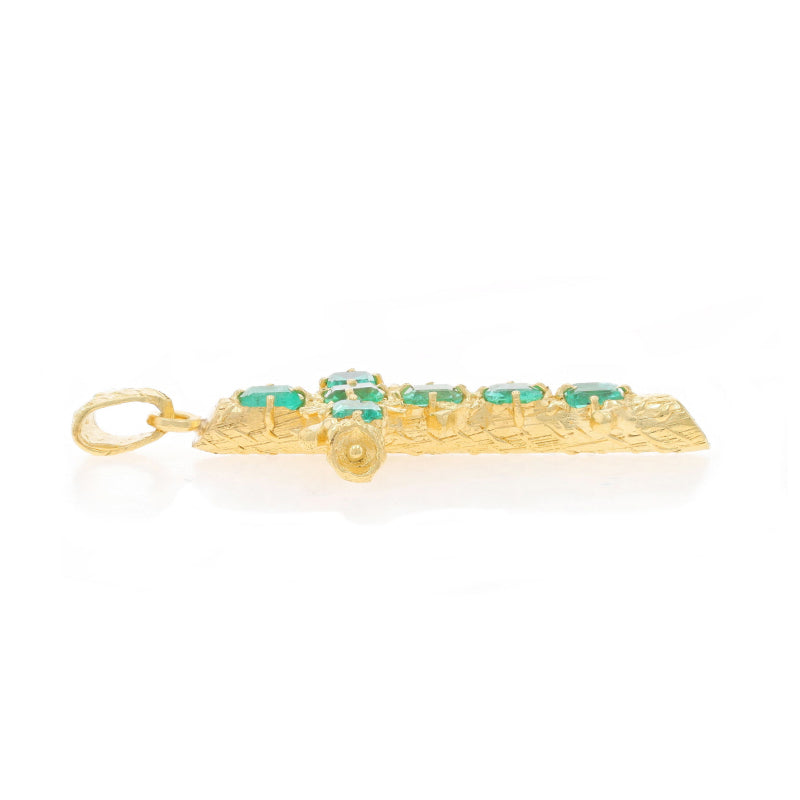 5.80ctw Emerald Pendant Yellow Gold