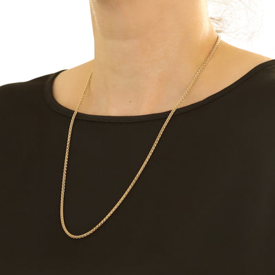 Wheat Chain Necklace Yellow Gold
