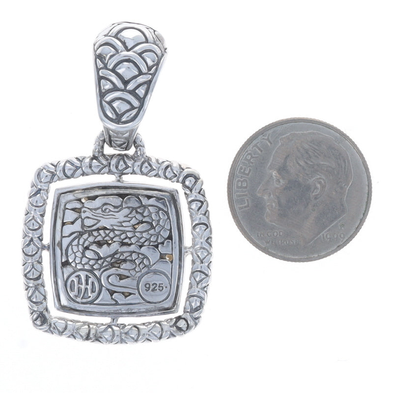 John Hardy Naga Pendant Enhancer .75ctw Diamond Pendant Sterling Silver