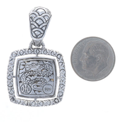 John Hardy Naga Pendant Enhancer .75ctw Diamond Pendant Sterling Silver