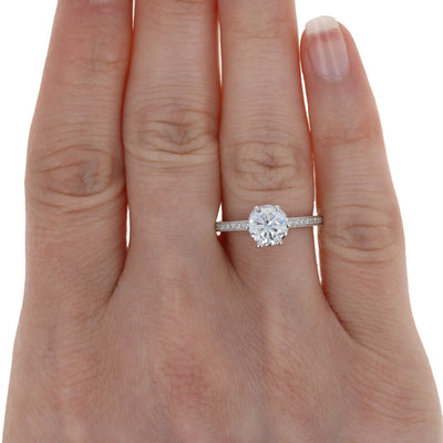 0.14 Cubic Zirconia (semi-mount placeholder) Ring White Gold